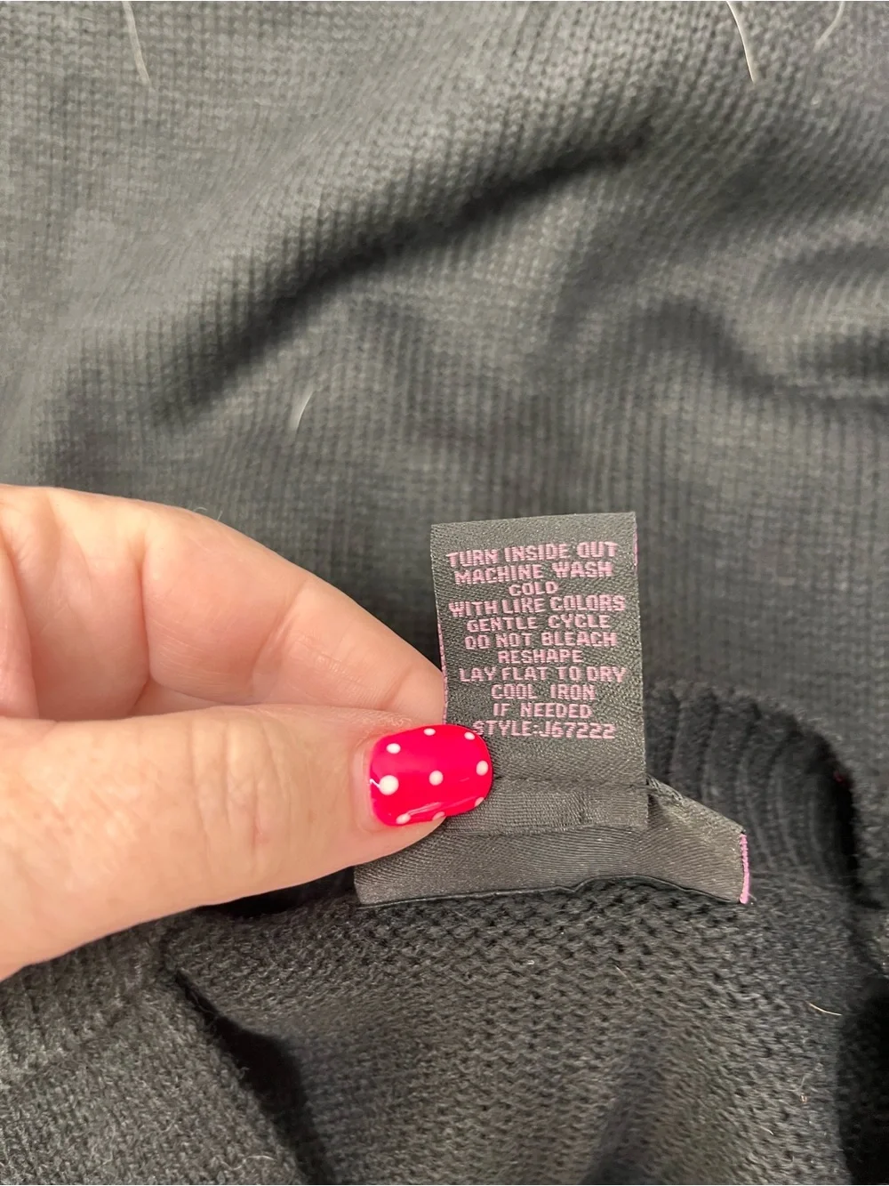 Hooked Up by IOT Black Knit Sweater with Pink Logo
